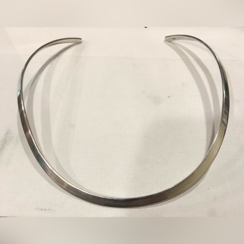 925 Silver Open Choker Necklace TORQUE 5mm  31 grams